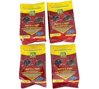 KB-Veleno per Topi-OFFERTA 4 Confezioni da 150 g in bustine predosate-Esca Rodenticida Pronta All'Uso in Pasta Fresca-Efficace Anche dopo una singola ingestione-Per interni ed Intorno agli Edifici.