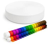 KBBB Cinghia 2m 5m 10m 50m lunga - 50 colori Larghezze: 10mm 15mm 20mm 25mm 30mm 40mm 50mm Cinghia per borse in polipropilene, ideale per progetti fai-da-te e lavori a mano 501 Bianco 30mm x 2m