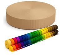 KBBB Cinghia 2m 5m 10m 50m lunga - 50 colori Larghezze: 10mm 15mm 20mm 25mm 30mm 40mm 50mm Cinghia per borse in polipropilene, ideale per progetti fai-da-te e lavori manuali 101 Beige 40mm x 5m