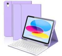 KBCASE per Custodia iPad 10th/A16 11th Generation con tastiera staccabile per iPad 10th 10.9" 2022/A16 11th Generation 11" 2025 con portapenne, multi-angolo, layout UK, Viola