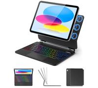 KBCASE Tastiera per iPad A16 11/10 Generazione con Touchpad Magic Keyboard per iPad 10/11 Generazione A16 (11/10.9 pollici, 2025/2022) con Retroilluminata a 7 Colori, Magnetico Fluttuante, Nero