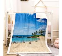 KBDQGX Coperta Di Flanella Letto Matrimoniale Invernale 70X100Cm Coperta Pile In Microfibra Morbida Pelosa Calda Copriletto Per Divano/Bambini Camere Da Letto, Vista Mare Sulla Spiaggia Tropicale
