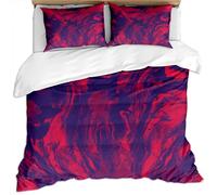 KBDQGX Set Di Biancheria Da Letto 3 Pezzi Motivo Stampati In Sfumatura Rossa E Viola, Texture Astratta Di Lusso, Arte Sfumata 3D 240X220Cm, Set Copripiumino Matrimoniale Adulti In Microfibra Con Ch