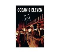 KBECNAU Poster su tela autografato da Matt Damon, George Clooney Brad Pitt, decorazione artistica da parete per soggiorno e camera da letto, 40 x 60 cm