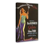 KBECNAU Stampa artistica da parete con attore Rita Hayworth Gilda del film, decorazione artistica da parete per soggiorno e camera da letto, 50 x 75 cm