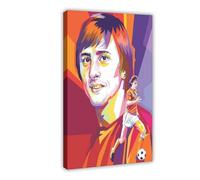 KBECNAU Stampa artistica da parete con stampa di Johan Cruyff, per soggiorno, camera da letto, 30 x 45 cm