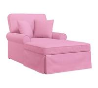 KBHRENP Chaise Lounge con gonna, 3 pezzi, rosa, tessuto, 91 x 157 x 91 cm | Tessuto resistente, cuscini rimovibili, braccioli imbottiti, stile minimalista, manutenzione semplice