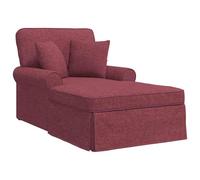 KBHRENP Chaise Lounge con gonna, 3 pezzi, rosso vino, in tessuto, 91 x 157 | Tessuto resistente, cuscini rimovibili, cerniera, uso in soggiorno o camera da letto, stile minimalista