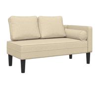 KBHRENP Divano chaise lounge con cuscino in tessuto crema e struttura in | Schiuma ad alta elasticità, poliestere morbido, supporto per collo e schiena, stile moderno