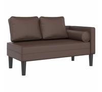 KBHRENP Divano divano chaise lounge in pelle sintetica marrone con cuscini | Schiuma ad alta elasticità, struttura in legno robusta, superficie resistente alle macchie, stile moderno, cuscini inclusi