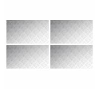 KBHRENP Gradini 4 unità 90 x 50 cm argento alluminio rettangolare | Piastra diamantata, scorrevole, per interni ed esterni, facile da pulire, uso tutto l'anno