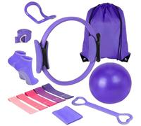 KBIBCK 13 Pezzi Pilates Essentials Kit, Kit Pilates Completo, Fitness Ring per Esercizi Interni della, Set da Pilates Cerchio Pilates con Palla Yoga, Cerchia di Pilates per Allenamenti Casa e Studio