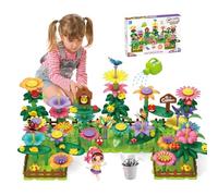 KBIBCK 191 Pezzi Giocattoli per la Costruzione di Giardini Fioriti, Costruzioni Giardino Fioriti Giochi, Giardino Fiorito Giocattoli Set Regali, Montessori Istruzione Regalo per Bambina 3 4 5 6 Anni