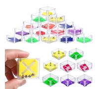 KBIBCK 24 Pezzi Mini Giochi di Puzzle, Cubi Rompicapo Bambini, Mini Gioco di Pazienza, Labirinto Cubo 3D, Rompicapo Giocattoli Educativi 3D Labirinto Cubo Pazienza, Gioco di Abilità per Bambini Adulti