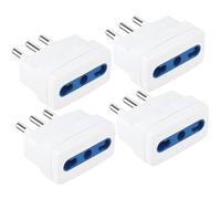 KBIBCK 4 Pezzi Adattatore Riduttore Semplice Spina 16A Presa 10A, Adattatore Bipasso Spina 10A, Adattatori Elettrici con Spina 10A e Presa Bivalente Bipasso 10/16A,Ideale per Ufficio e Viaggi (Bianco)