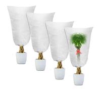 KBIBCK 4 Pezzi Cappuccio Protezione Piante, 120x80cm Riparo delle Piante d'inverno, Borsa Protettiva per Telo Antigelo Piante, Protezione Invernale Piante Beige