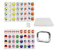 KBIBCK 65 blocchi Seaside Escape Gioco 30 mm Blocchi di fuga, Seaside Escape Game Blocks Mahjong con adesivi, National Flag Pattern Mahjong, Mini Mahjong Set per la famiglia, i viaggi, le feste