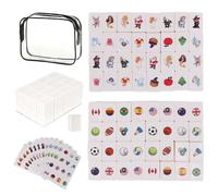 KBIBCK 65 Blocchi Seaside Escape Gioco 30 mm Escape Blocchi di gioco, Seaside Escape Game Blocks Mahjong con 3 Set di adesivi, National Flag Pattern Mahjong, Mini Mahjong Set per famiglia Viaggi Gioco