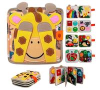 KBIBCK Busy Board Libro Montessori Interattivo 1 2 3 4 Anno, Quiet Book Sensoriale Educativo, Pannello di Feltro attività, Giochi Montessori, Giocattoli da Viaggio per Bambini Piccoli