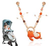 KBIBCK Catena per passeggino in legno, catena per carrozzina in legno, catene per passeggini con campana, giocattolo per passeggini in legno, giocattoli per passeggini, legno per neonati e bambini 0+