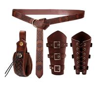 KBIBCK Cintura Medievale, Abbigliamento Medievale, Cintura Vichinga Medievale Set, Set di Accessori Medievali per Halloween con Borsa e Passanti per Costume Vichinghi Pirati Cavalieri Rinascimentale
