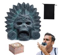 KBIBCK Fischietto Della Morte Azteca, 125 dB Aztec Death Whistle, Fischietto Azteco, Fischio Della Morte Azteco, Suono Umano Autentico con Borsa con Coulisse per Halloween Giorno Messicano dei Morti