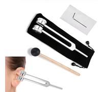 KBIBCK Forcella vocale da 128 Hz, forcella vocale medica neurologia, set di terapia in lega di alluminio con martello in silicone e panno per la pulizia sacchetto in velluto per la terapia del suono