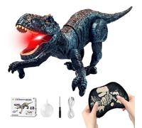KBIBCK Giocattolo di dinosauro telecomandato, 2.4 GHz, elettronica T-Rex Dino, giocattolo con spray, luce, ruggito, movimenti realistici di camminata, giocattolo per bambini per ragazzi e ragazze dai