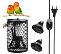 KBIBCK Lampada Riscaldante per Rettili con Gabbia, Lampada Termica Rettile con Gabbia, Lampadas UVB Tartarughe, Paralume Riscaldato in Ceramica per Anfibi, Lucertole, Tartarughe, Uccelli (50W)