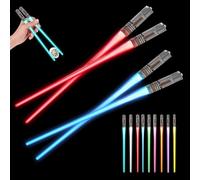 KBIBCK Lightsaberi bacchetta, 9 modalità di colore, bacchette luminose senza BPA, riutilizzabili, illuminanti chopsticks per cucina, sushi partito, 2 paia