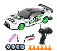 KBIBCK Macchina Telecomandata per Bambini, 1:20 RC Drift Car, 4WD Macchine Telecomandate, Radiocomandata Auto con Blocchi Stradali, Regali Giocattoli per Ragazzi Bambini,Bianco