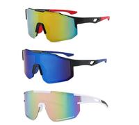 KBIBCK Occhiali da Sole Sportivi, 3 Pezzi Occhiali Veloci, Occhialida Sole da Ciclismo da Uomo e Donna, Protezione UV400Occhiali per Ciclismo, Motociclismo, Alpinismo, Sci