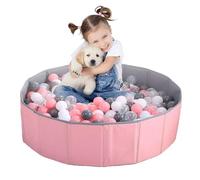 KBIBCK Pozzo per palline, pieghevole, 80 cm, per bambini, ragazze, ragazzi, asilo nido, portatile, per cani, gatti, per interni ed esterni, palline non incluse (rosa)