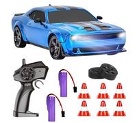 KBIBCK RC Drift Car, 1:24 Mini Macchina Telecomandata Drift, 18 km/h, 2,4 GHz, 4WD Telecomando Drift Auto, Mini Auto da Drift Telecomandata con Luce LED per Bambini e Adulti dai 6 Anni di età (Blu)