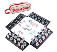 KBIBCK Rummy Gioco da Tavola, Mini Rummy da Viaggio con Numeri - 106 Carte e 4 Portacarte - Set Mini Rummy Portatile in ABS per 2-4 Giocatori - Giochi da Viaggio per Adulti e Bambini