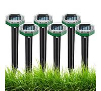 KBIBCK Scaccia Talpe Ultrasuoni Solare, 6 Pezzi Scaccia Talpe Solare, Dissuasore Talpe Ultrasuoni con Impermeabile, IP65 ImpermeabiLe, per Giardino e Campeggio, Anti Talpe, Topi, Serpenti - Verde