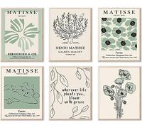 KBKBART Arte da parete Matisse verde salvia - stampe floreali astratte per decorazioni minimaliste per camera da letto