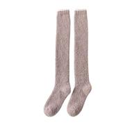 KBLDOPN Calzini Pelosi Calzini alti sopra il ginocchio da donna invernali spessi caldi for la casa notte in peluche Calza in pile di corallo Nuovo nel calzino(C)