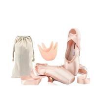 KBLDOPN Scarpe da Punta for Ballerine, in Tela di Raso, Rosa e Rosse, for Danza per Ballerini di Danza Classica(Set 03,39)