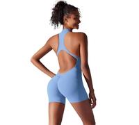 KBLDOPN Tute da yoga senza cuciture, sportive, fitness, color carne, in un unico pezzo, for l'allenamento da donna(Blue 4,L)