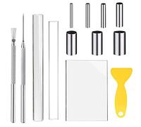KBNIAN 13 Pz Set di Rulli per Argilla Acrilica Mattarelli in Argilla Acrilica, Perforatrice per Argilla, Tavola in Fogli Acrilici, Aghi per Scultura, Strumenti per Artigianato Argilla Fai-da-Te