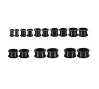 KBNIAN 16 Pezzi Dilatatore Orecchio Silicone Dilatatori per Lobo 6/8 /10/12 /14/16 /18 /20mm Espansori Orecchio Leggero Tunnel Dilatatore Orecchio in Silicone Piercing Dilatatori (Nero)