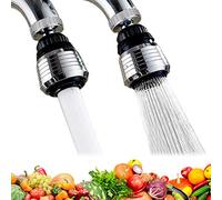 KBNIAN 2 pezzi girevole a 360°, aeratore per rubinetto, regolabile in 2 modalità, rubinetto da cucina, bagno con adattatore per ugello per rubinetto con filettatura esterna M22 o filettatura interna