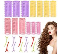 KBNIAN 44 Pezzi Bigodini per Capelli Rulli per Capelli Bigodini in Plastica 1,5 cm/2 cm/2,5 cm/3 cm Bigodini per Styling Capelli con 10 Clip a Bcco d'anatra Bigodini per Parrucchieri per Donne Ragazze