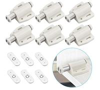 KBNIAN 6 Pezzi Chiusure Magnetiche a Molla per Ante, Chiusure con Sblocco, Chiusura Magnetica a Spinta, Chiusura Magnetica in Plastica per Porta Armadio, Cassetto, Scorrevole Armadio