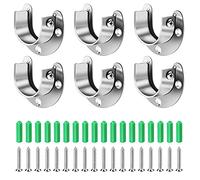 KBNIAN 6 Pezzi Prese per Palo Armadio Supporti per Asta Armadio Staffe per Aste da Armadi in Acciaio Inox a Forma di U Supporti in Acciaio Inox per Bastoni per Tende per il Tubo Tenda Telescopico