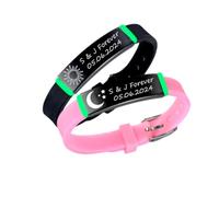 KBNSUIAN 2 Pezzi Personalizzati Ceretta Al Buio Coppie Abbinamento Bracciali Sole/Luna Luminoso Silicone Braccialetto Personalizzato La Sua Amicizia Gioielli Amici, Silicone