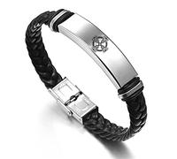 KBNSUIAN Bracciale in pelle con croce celtica cattolica, con nodi irlandesi, braccialetto amuleto religioso dell'Irlanda cristiana e dio del sole, gioiello della chiesa cristiana, Pelle
