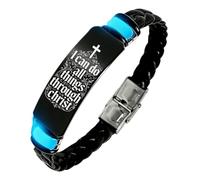 KBNSUIAN Braccialetto in silicone fosforescente con croce floreale e scrittura, I Can Do All Things Through Christ, regalo religioso per uomo e donna