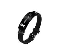KBNSUIAN Braccialetto personalizzato in silicone con nastro per il cancro, da donna, ideale come regalo positivo per pazienti oncologici, familiari, amici, Silicone